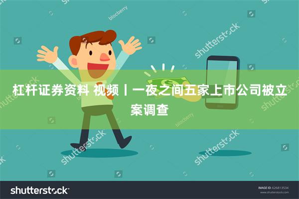 杠杆证券资料 视频丨一夜之间五家上市公司被立案调查