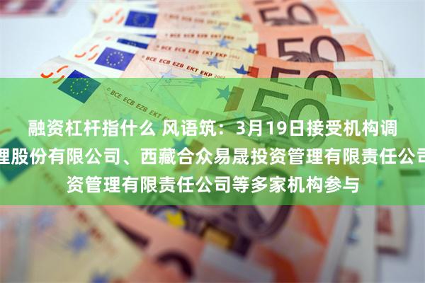 融资杠杆指什么 风语筑：3月19日接受机构调研，银华基金管理股份有限公司、西藏合众易晟投资管理有限责任公司等多家机构参与