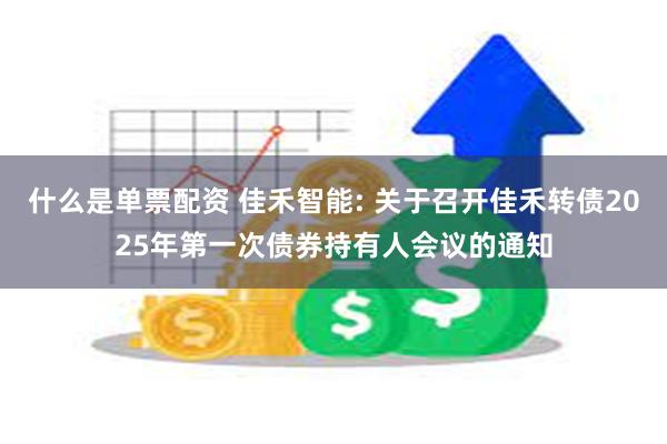 什么是单票配资 佳禾智能: 关于召开佳禾转债2025年第一次债券持有人会议的通知